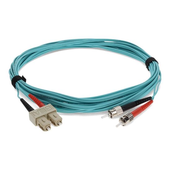 Picture of AddOn 3m SC to ST OM3 Aqua Patch Cable - Patch cable - SC/UPC multi-mode (M) to ST/UPC multi-mode (M) - 3 m - fiber optic - duplex - 50 / 125 micron - OM3 - halogen-free - aqua