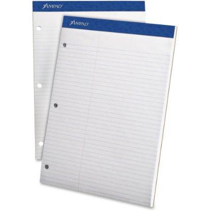 Picture of Ampad Evidence Dual Pad, 8 1/2in x 11 3/4in, Law Ruled, 50 Sheets, White