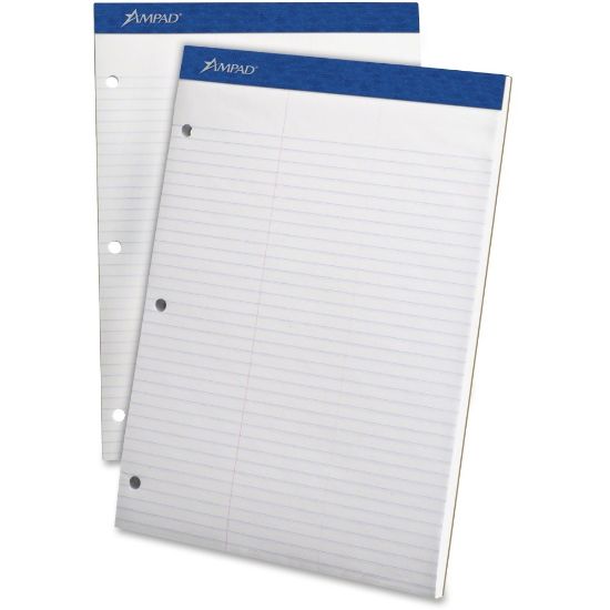 Picture of Ampad Evidence Dual Pad, 8 1/2in x 11 3/4in, Law Ruled, 50 Sheets, White