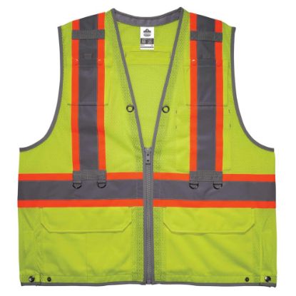 Picture of Ergodyne GloWear 8231TVK Hi-Vis Tool Tethering Safety Vest Kit, Class 2, Small/Medium, Lime