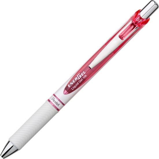 Picture of Pentel EnerGel Pearl Retractable Liquid Gel Pen, Medium Point, 0.7 mm, Pearl Pink Barrel, Pink Ink