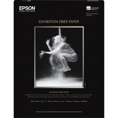 Picture of Epson Professional Photo Paper, Letter Size (8 1/2in x 11in), 325 g/m2, Glossy, Ream Of 25 Sheets