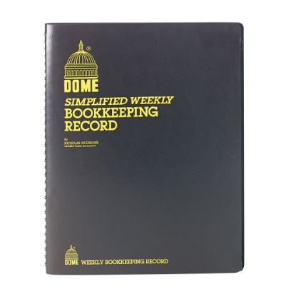 Picture of Dome Bookkeeping Record Book - 128 Sheet(s) - Wire Bound - 8.75in x 11.25in Sheet Size - Brown Cover - Recycled - 1 Each