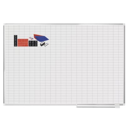 Picture of MasterVision Magnetic Gold Ultra Dry-Erase Planning Whiteboard With Accessory Kit, 48in x 72in, Aluminum Frame With Silver Finish