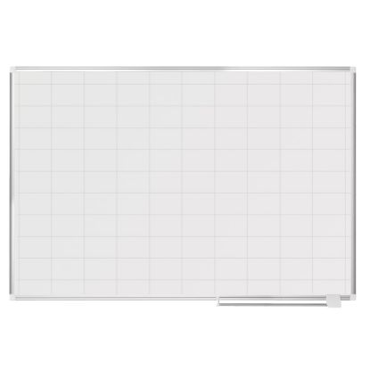 Picture of MasterVision Magnetic Gold Ultra Dry-Erase Planning Whiteboard With 2in x 3in Grid, 48in x 72in, Aluminum Frame With Silver Finish