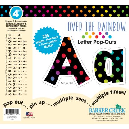 Picture of Barker Creek Letter Pop-Outs, 4in, Over The Rainbow, Set Of 255