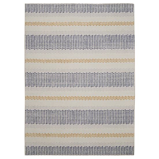 Picture of Linon Washable Outdoor Area Rug, Rennie, 3ft x 5ft, Ivory/Blue