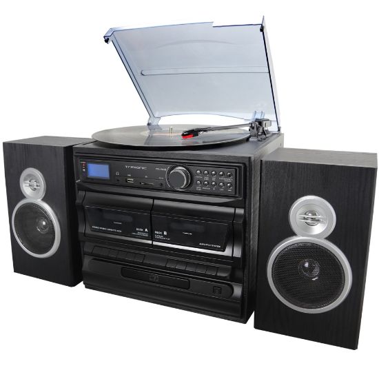 Picture of Trexonic 3-Speed Vinyl Turntable Home Stereo System, Black