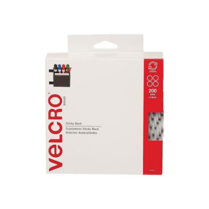 Picture of VELCRO Brand Sticky Back Round Fasteners, 3/4in Diameter, White, Pack Of 200