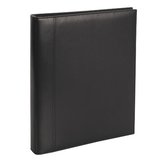 Picture of Office Depot Brand Premium Leatherette Presentation 3-Ring Binder, 1in Round Rings, Black