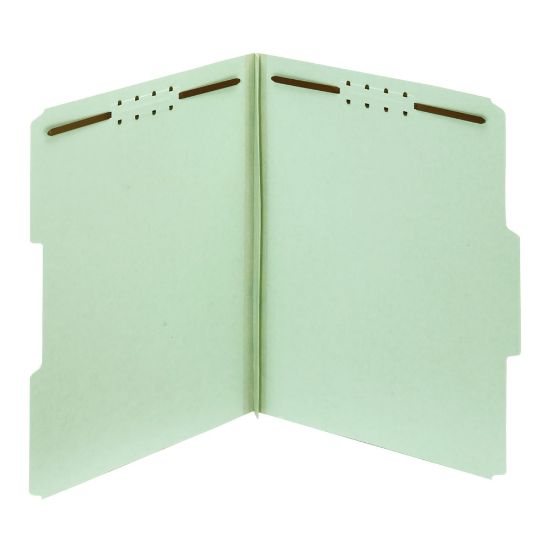 Picture of Office Depot Brand Expanding Pressboard Folders With Fasteners, Letter Size (8-1/2in x 11in), 1in Expansion, Green, Box Of 25