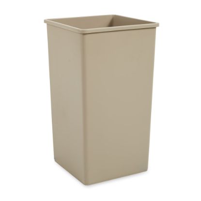 Picture of Rubbermaid Commercial 50-gal Untouchable Sqre Container - 50 gal Capacity - Square - Touchless - Compact, Rugged, Durable, Crack Resistant - Plastic - Beige - 4