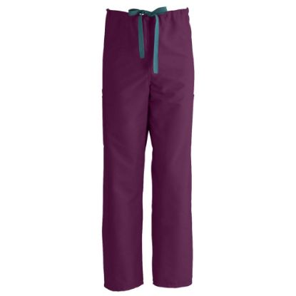 Picture of Medline ComfortEase Unisex Regular Non-Reversible Drawstring Cargo Scrub Pants, XL, Wine