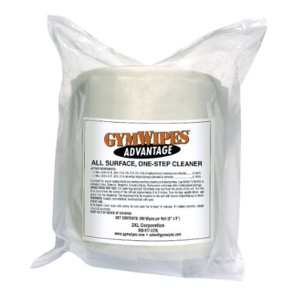 Picture of 2XL GymWipes Advantage All Surface One-Step Cleaner Refills, 8in x 9in, 600 Wipes Per Roll, Carton Of 4