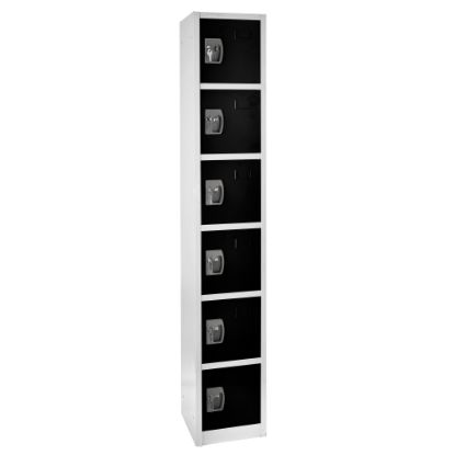 Picture of Alpine 6-Tier Steel Locker, 72inH x 12inW x 12inD, Black