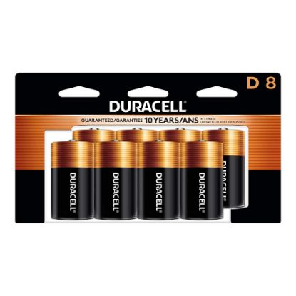 Picture of Duracell Coppertop D Alkaline Batteries, Pack Of 8, 3 Hang Hole Packaging