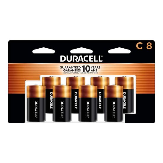 Picture of Duracell Coppertop C Alkaline Batteries, Pack Of 8, 3 Hang Hole Packaging