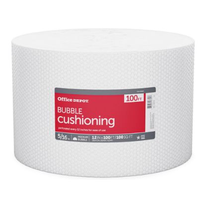 Picture of Office Depot Brand Medium Bubble Cushioning, 5/16in Thick, Clear, 12inx100'