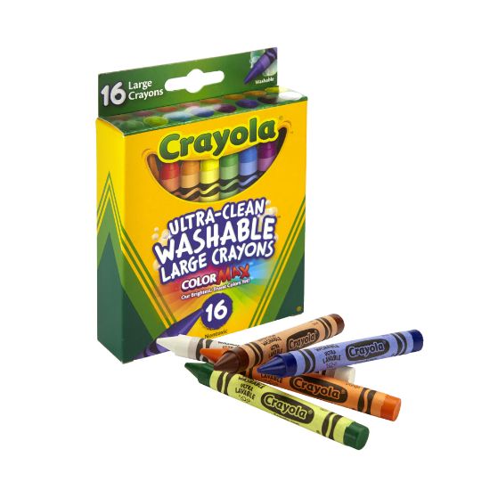 Picture of Crayola Washable Crayons, Assorted Colors, Pack Of 16