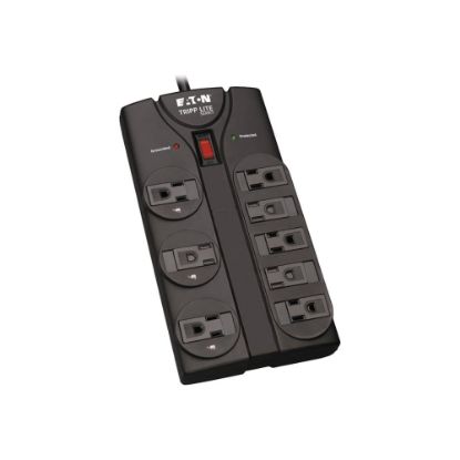 Picture of Eaton Tripp Lite Series Surge Protector Power Strip 8 Outlet 8 " Cord Black 1440 J - Surge protector - 15 A - AC 120 V - 1800 Watt - output connectors: 8 - 8 ft cord - black