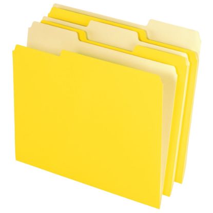 Picture of Office Depot Brand 2-Tone File Folders, 1/3 Cut, Letter Size, Yellow, Box Of 100