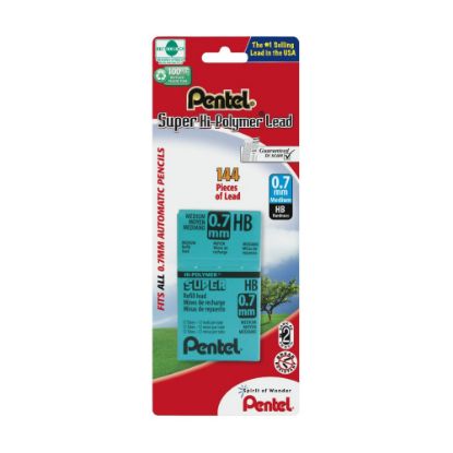 Picture of Pentel Super Hi-Polymer Lead Refills, 0.7 mm, Medium Line, HB Hardness, Pack Of 144