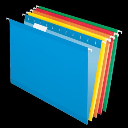 Picture of Office Depot Brand Hanging Folders, 1/5 Cut, 15-3/4in x 9-3/8in, Legal Size, Assorted Primary Colors, Box Of 25