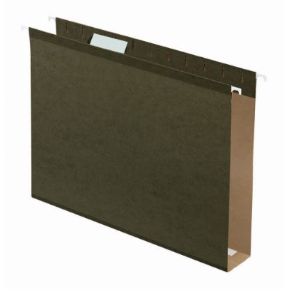 Picture of Office Depot Brand Tab-View Extra-Capacity Box-Bottom Hanging Folders, Letter Size (8-1/2in x 11in), 2in Expansion, Green, Box Of 25