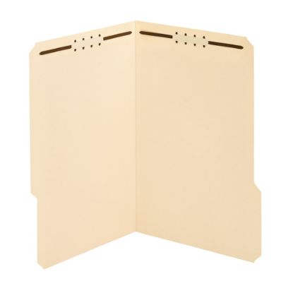 Picture of Office Depot Brand Reinforced Manila Folder With 2 Embossed Fasteners, 1/3-Cut Tabs, Legal Size, Box Of 50