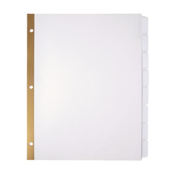 Picture of Office Depot Brand Index Dividers, 8 Tabs, 8 1/2in x 11in, White, Pack Of 5