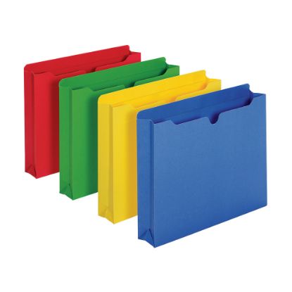 Picture of Office Depot Brand Color File Jackets, 2in Expansion, 8 1/2in x 11in, Letter Size, Assorted Colors, Pack Of 10 Jackets