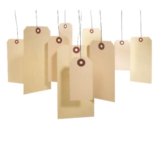 Picture of MACO Medium G-Grade Shipping Tags, Size 5, 4 3/4in x 2 3/8in, Buff, Box Of 1,000