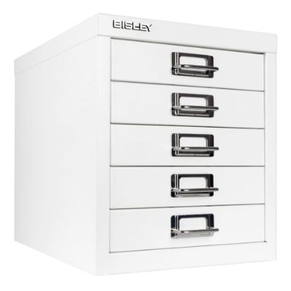 Picture of Bisley 15inD Vertical 5-Drawer File Cabinet, White