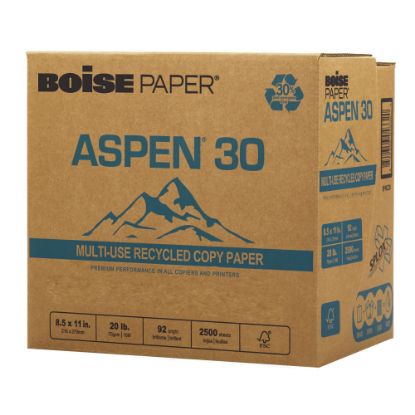 Picture of Boise ASPEN 30 SPLOX Paper, Speed-Loading Reamless Paper, Letter Size (8 1/2in x 11in), 20 Lb, FSC Certified, Ream Of 2,500 Sheets