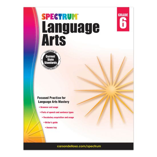 Picture of Carson-Dellosa Spectrum Language Arts Workbook, Grade 6