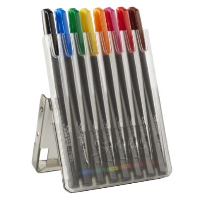 Picture of Sharpie Pens With Hard Case, Fine Point, Assorted Ink Colors, Pack Of 8