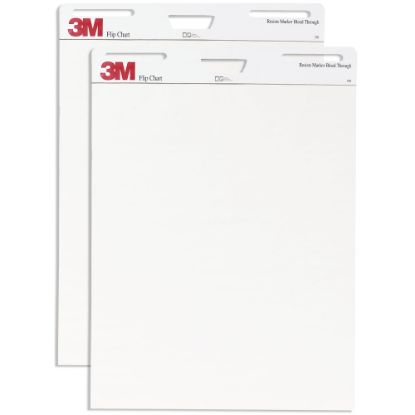 Picture of 3M Bleed-Resistant Flip Charts, 25in x 30in, White, 40 Sheets Per Pad, Pack Of 2 Pads