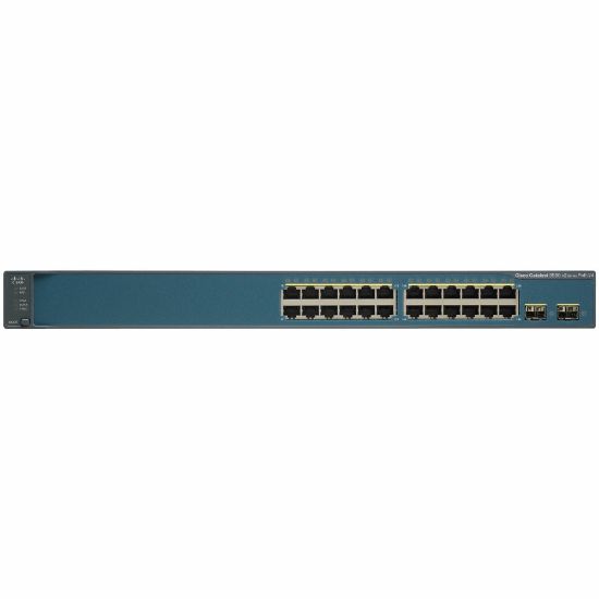 Picture of Cisco Catalyst 3560V2-24PS Layer 3 Switch - 24 Ports - Manageable - Fast Ethernet - 10/100Base-TX - Refurbished - 3 Layer Supported - 2 SFP Slots - PoE Ports - 1U High - Rack-mountable, Desktop, Wall Mountable - Lifetime Limited Warranty