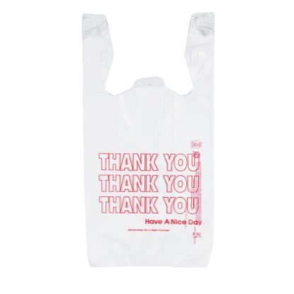 Picture of Inteplast Hilex Poly Thank You Bags, 21inH x 11 1/2inW x 6 1/2inD, White, Pack Of 500