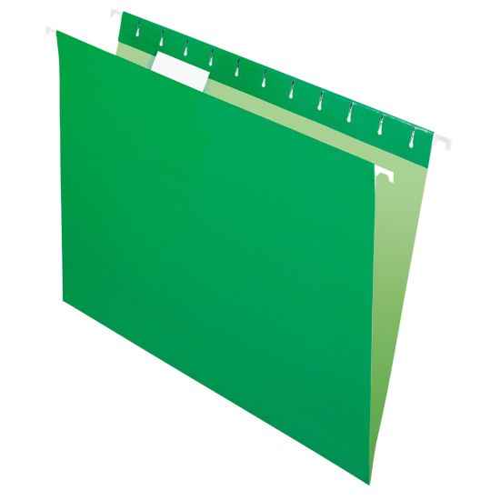 Picture of Office Depot Brand Hanging Folders, Letter Size, 1/5 Tab Cut, Bright Green, Box Of 25