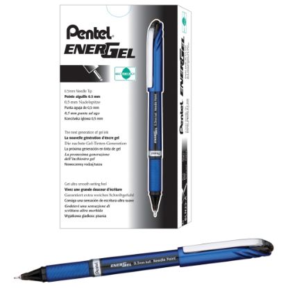 Picture of Pentel EnerGel NV Liquid Gel Pens, Fine Point, 0.5 mm, Black Ink, Pack Of 12 Pens