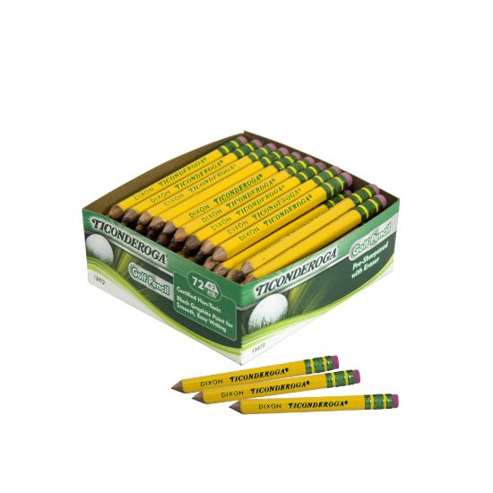 Picture of Ticonderoga Golf Pencils With Erasers, Presharpened, #2 Lead, Pack of 72