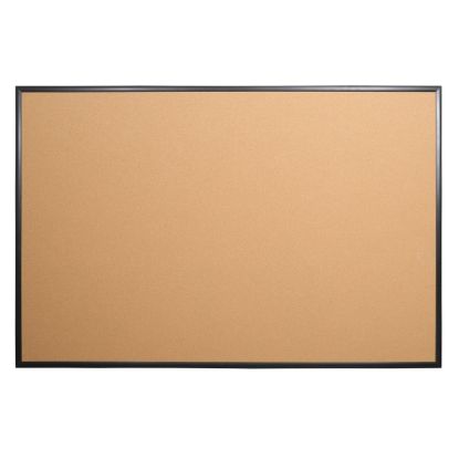 Picture of Office Depot Brand Cork Bulletin Board, 48in x 72in, Aluminum Frame With Black Finish