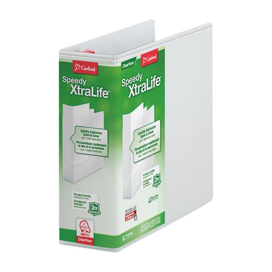 Picture of Cardinal White Speedy XtraLife 3-Ring Binder, 4in Slant Rings, White