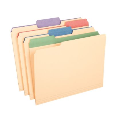 Picture of Pendaflex Color Tab File Folders, 1/3 Cut, 8 1/2in x 11in, Letter Size, Assorted Colors, Box Of 50