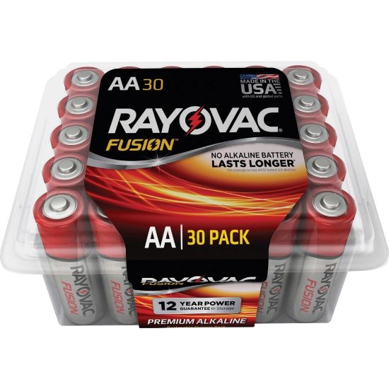 Picture of Rayovac Fusion Premium Alkaline AA Batteries Pack - For Multipurpose - AA - 30 / Pack