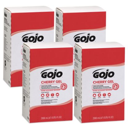 Picture of GOJO Gel Pumice Hand Soap Cleaner, Cherry Scent, 67.6 Oz, Case Of 4 Refills