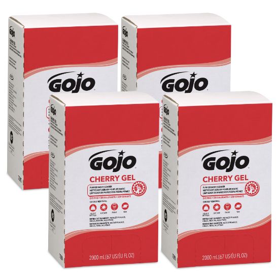 Picture of GOJO Gel Pumice Hand Soap Cleaner, Cherry Scent, 67.6 Oz, Case Of 4 Refills