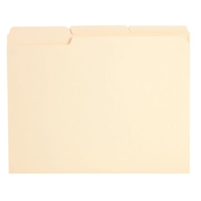 Picture of Office Depot Brand Reinforced File Folders, 1/3-Cut Tabs, Letter Size, Manila, Box Of 100