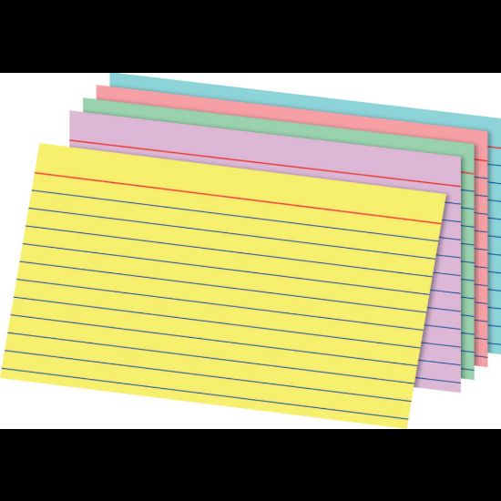 Picture of Office Depot Brand Rainbow Index Cards, Ruled, 5in x 8in, Assorted Colors, Pack Of 100